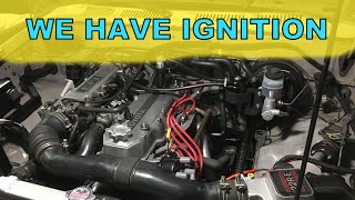 ** FIRST START AFTER REBUILD ** 1990 Toyota Pickup w/ 22RE LCE head, ceramic pistons, cam timing