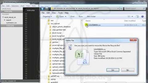 Import or Export Excel File into or from MySQL, 6, Create Excel File with Data, Excel PHP Tutorial