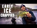 Finding Early Ice Crappies With Garmin Livescope! Wisconsin First Ice 2020 (CHEATING)