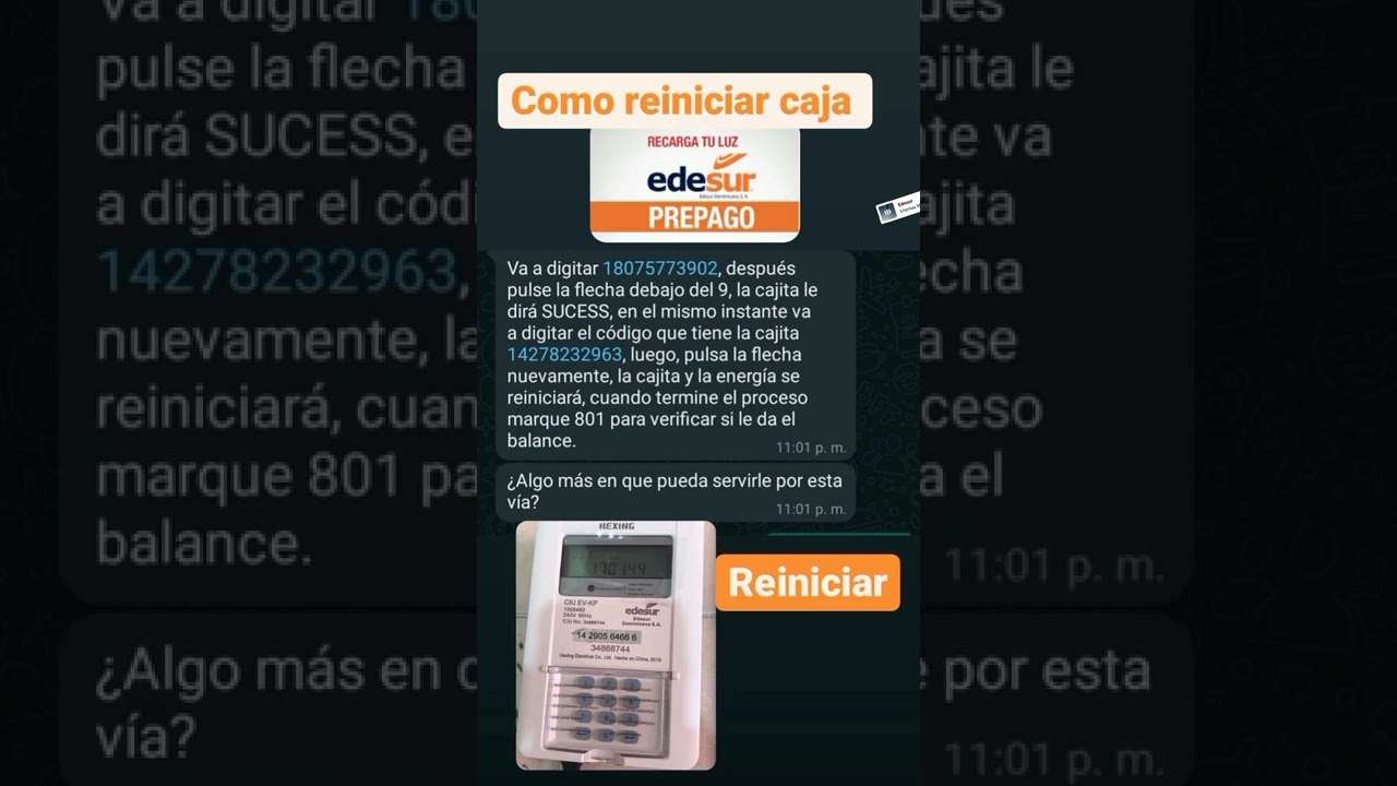 reiniciar cajita de luz edesur sistema  prepago