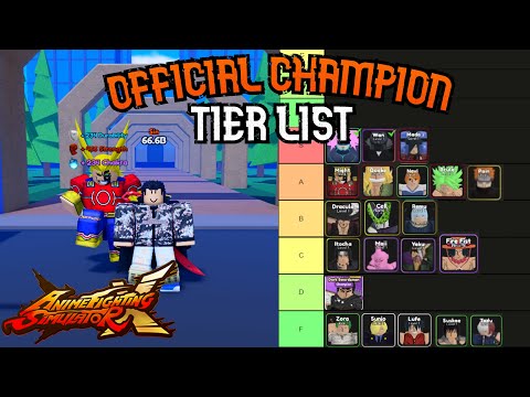 Anime Fighting Simulator X Champion Tier List!