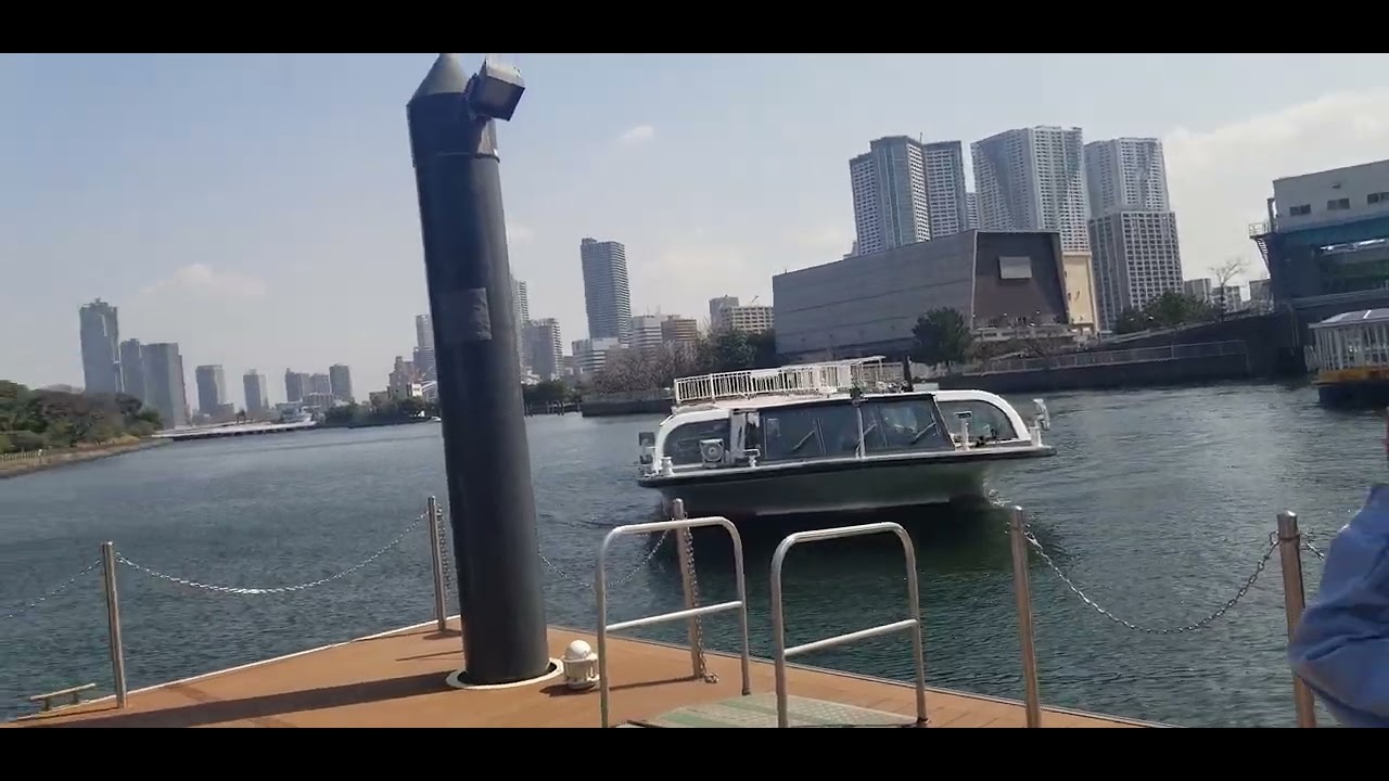 March 17, 2024 Tokyo Mizube crusie line arriving at Waters Takeshiba