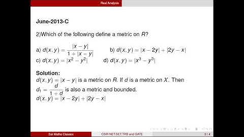 CSIR NET MATHEMATICS || June 2013 || Part-C || Real Analysis || Metric || June 2011 || Part-C