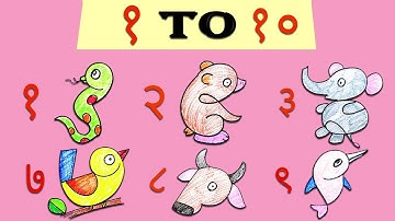 1 to 10 Hindi numbers - How to draw pictures using numbers - Simple Drawing Ideas for beginners