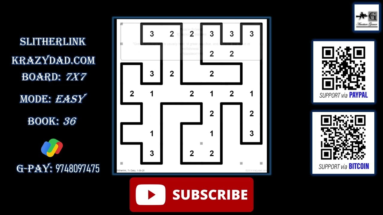 Slitherlink || Krazydad || 7X7 || Easy || Book: 36