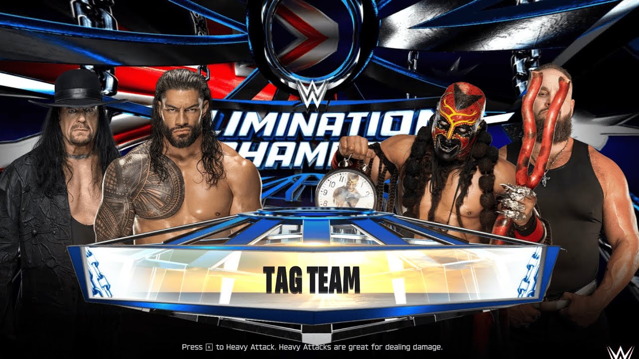 ПОЛНЫЙ МАТЧ - ГРОБОДРОВЩИК И РОМАН РЕЙНС ПРОТИВ БУГИМЕНА И БРАУНА СТРОУМЭНА