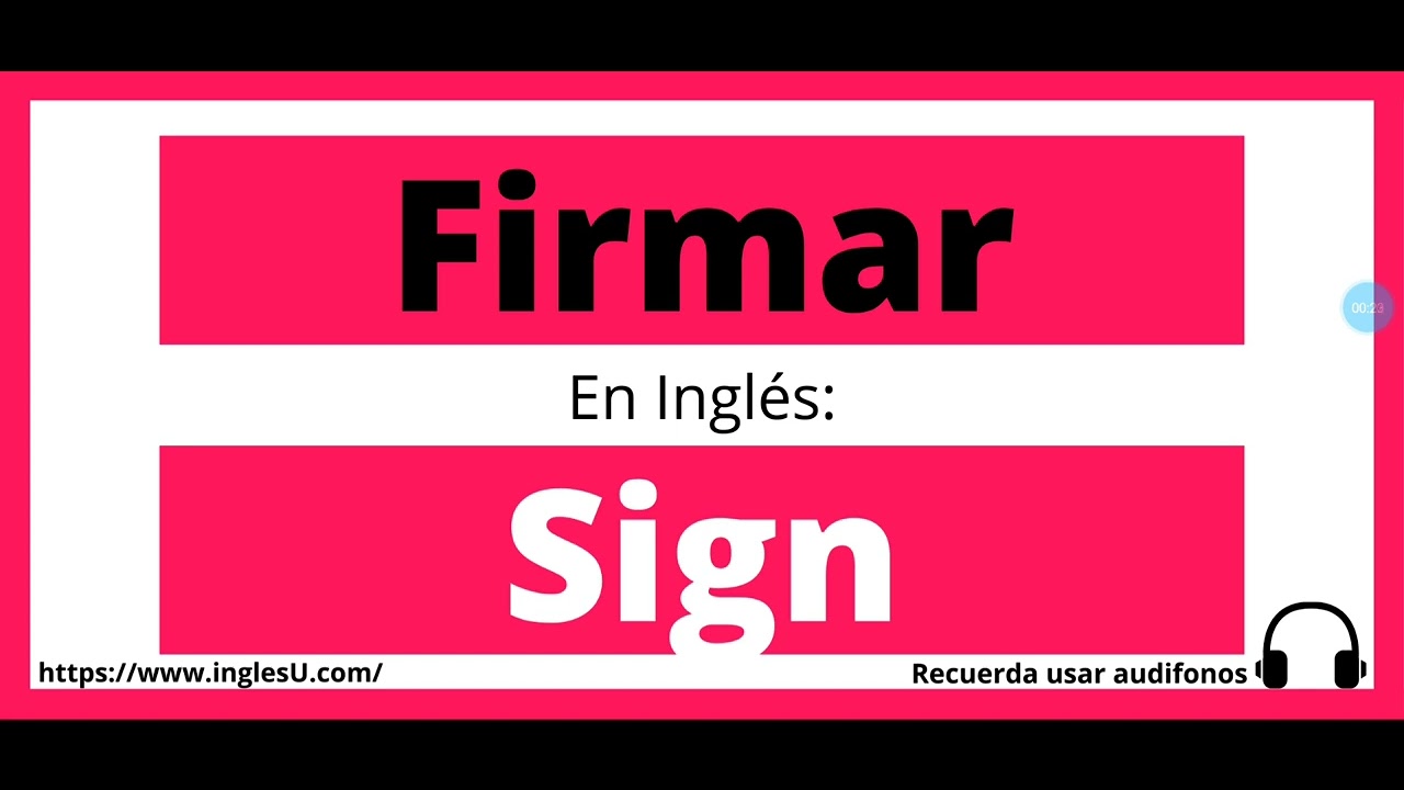 Cómo se dice Firmar en inglés Firmar en ingles YouTube