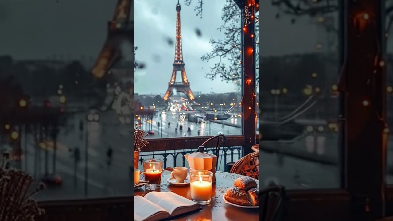 Eiffel Tower Views from a Cozy Paris Café ☕📚 | Paris Christmas & Winter Magic  🇫🇷 
