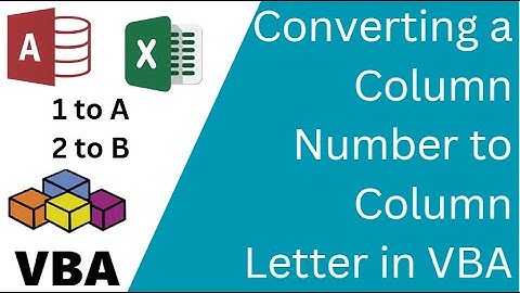 Converting a Column Number to Column Letter in VBA