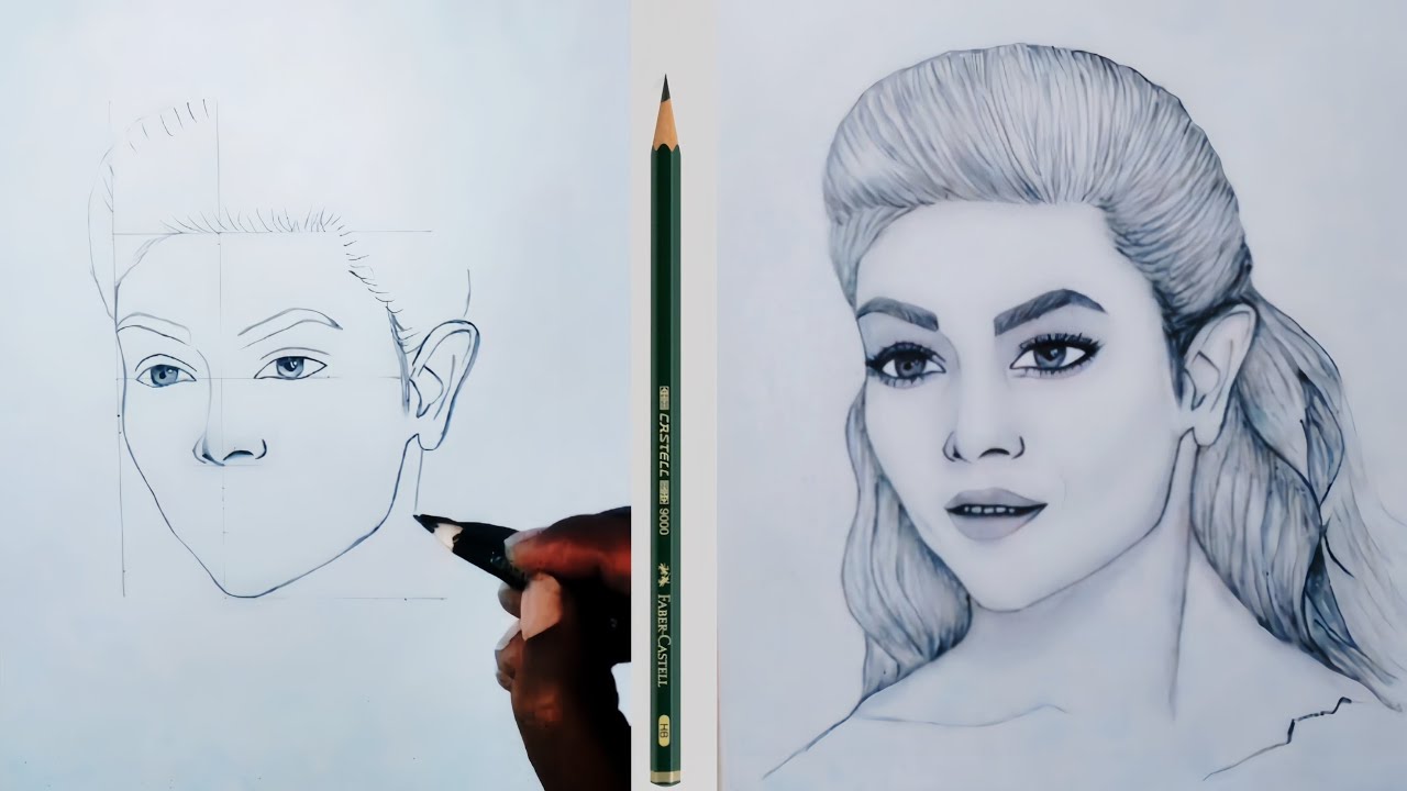 How to Draw a Realistic Girl Face | Step by Step Sketch