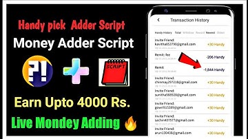🔥 Handy Pick Money Adder Script | Unlimited Money adding in 1 Second Instant Payment