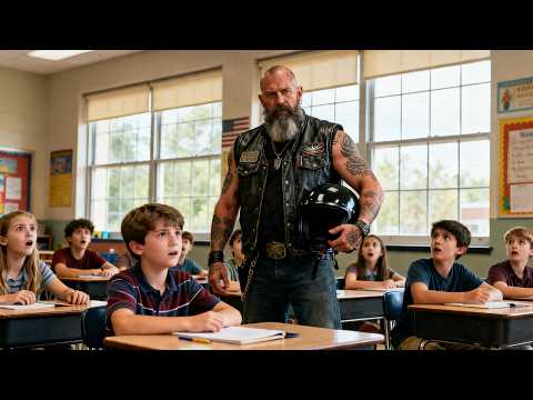 The Class Laughed at His Dad — Until a Hells Angel Walked In and Put “The Piston” on the Desk