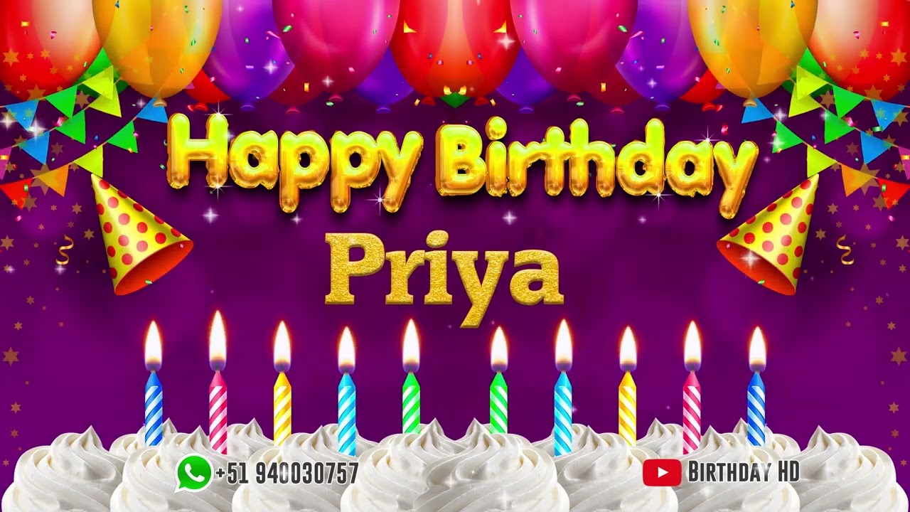 Priya Happy birthday To You - Happy Birthday song name Priya 🎁