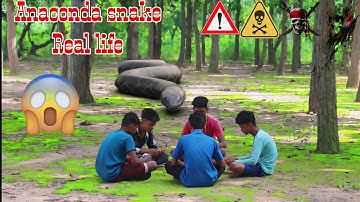 Anaconda Snake Attack On Village Boy In Forest | Card Playing Time real life HD video #Anaconda