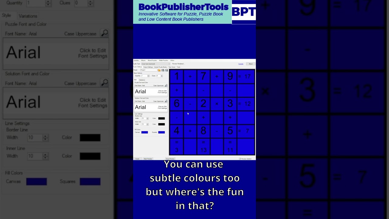 Customize the style of your Cross Sum puzzles