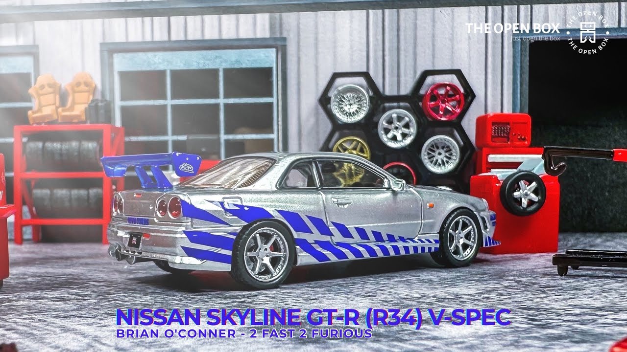 Unboxing K.O.D/GFCC 1:64 NISSAN SKYLINE GT-R (R34) V-SPEC - Brian O'Conner - 2 Fast 2 Furious 