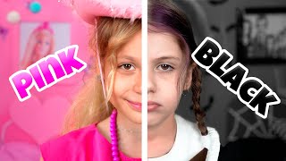 Eva As Wednesday Barbie And Black Vs Pink Challenges