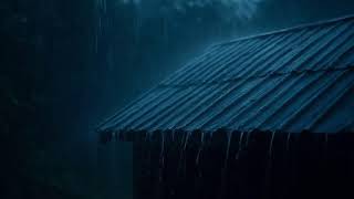 Endless Heavy Rain at Night | Peaceful Roof Rain Ambience -105