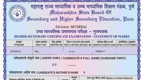 Maharashtra board marksheet details certificate no,registration no, serial no, marksheet no ,roll no