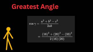 Find the Greatest Angle Using Given Sides | Grade 11-12 Math in English, (E11, C12, 53)