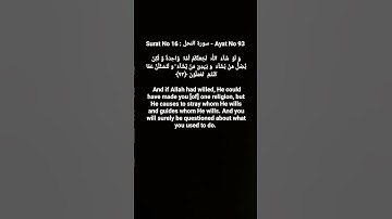 Surat No 16 : سورة النحل - Ayat No 93 #surahnahl #quranayat #shortvideo  @quranpeaceofmind