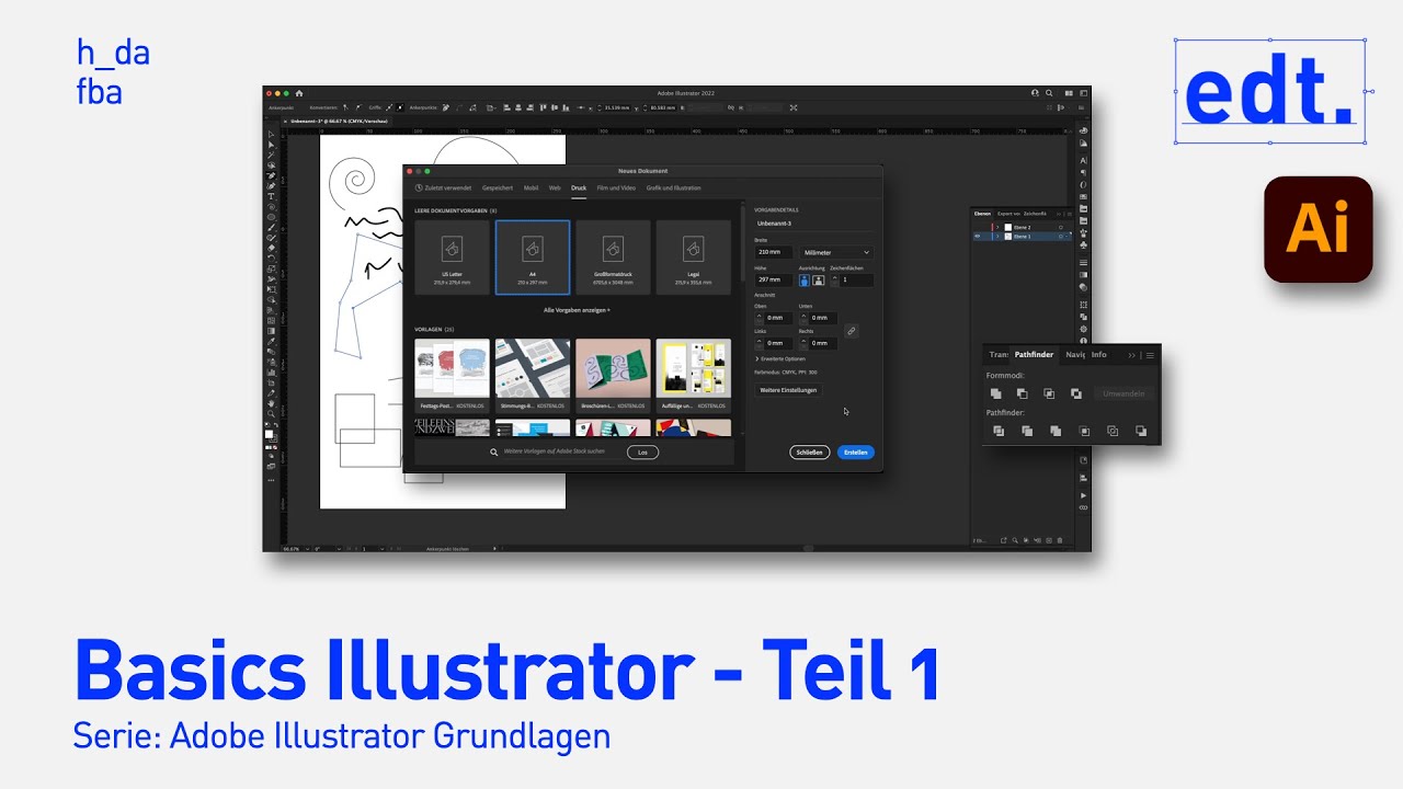 Adobe Illustrator Tutorial - Basics - Teil 1 - YouTube