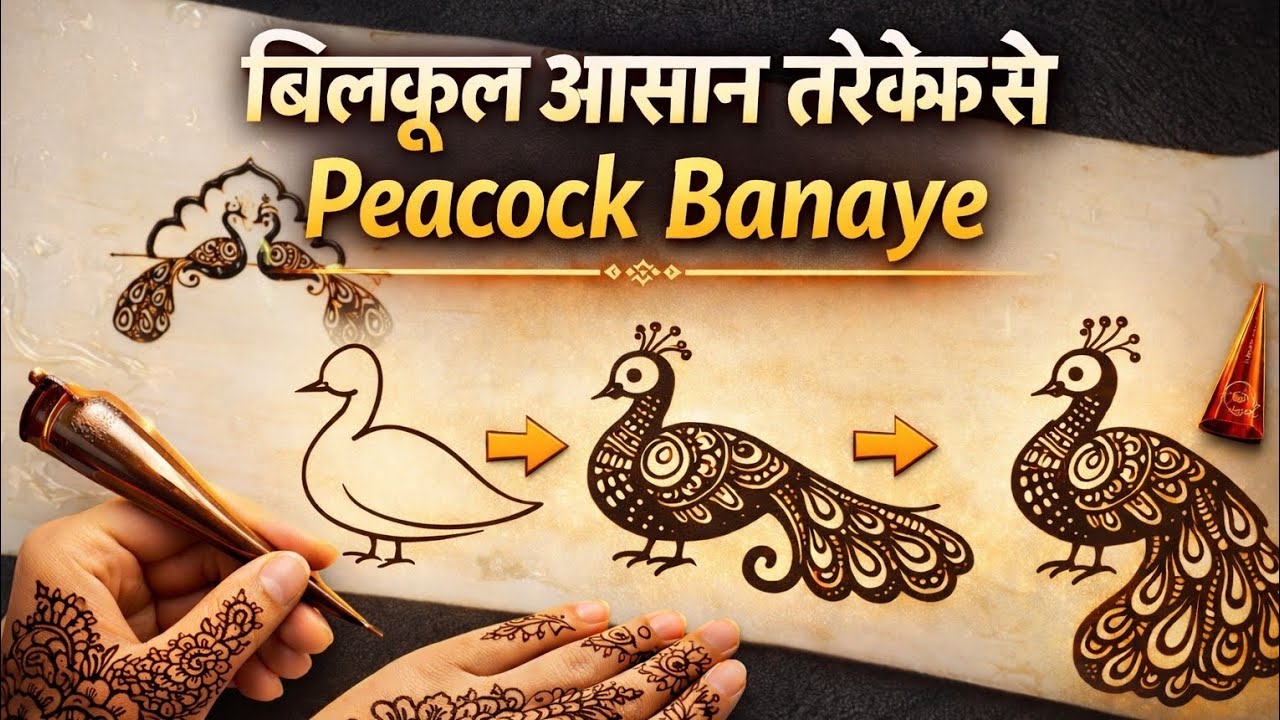 Easy Peacock Mehendi Design 🦚 | Simple Mor Mehndi  | Henna by Sebiya