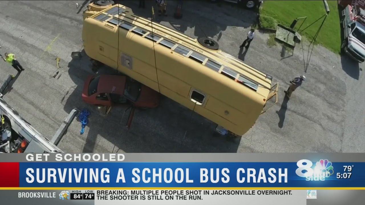 How kids can survive and escape a school bus crash
