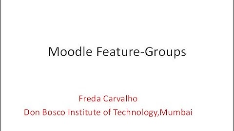 Moodle | Groups