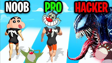 Noob vs Pro vs Hacker In Hero Verse Run | Funny Gameplay With Oggy and Jack Voice