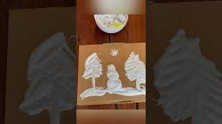 Snow Puffy Paint Recipe - This snowy scene is so easy to make with this 2 ingredient recipe! screenshot 2