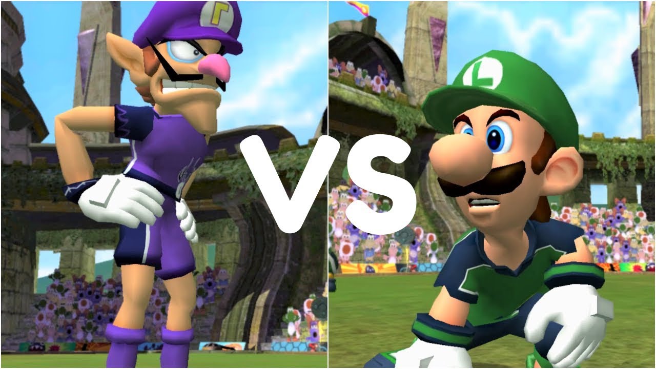 Super Mario Strikers - Waluigi vs Luigi - GameCube Gameplay (720p60fps)