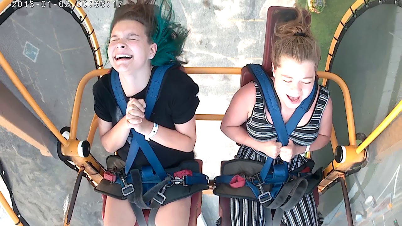 Daughter and friend (passes out) riding skyscraper