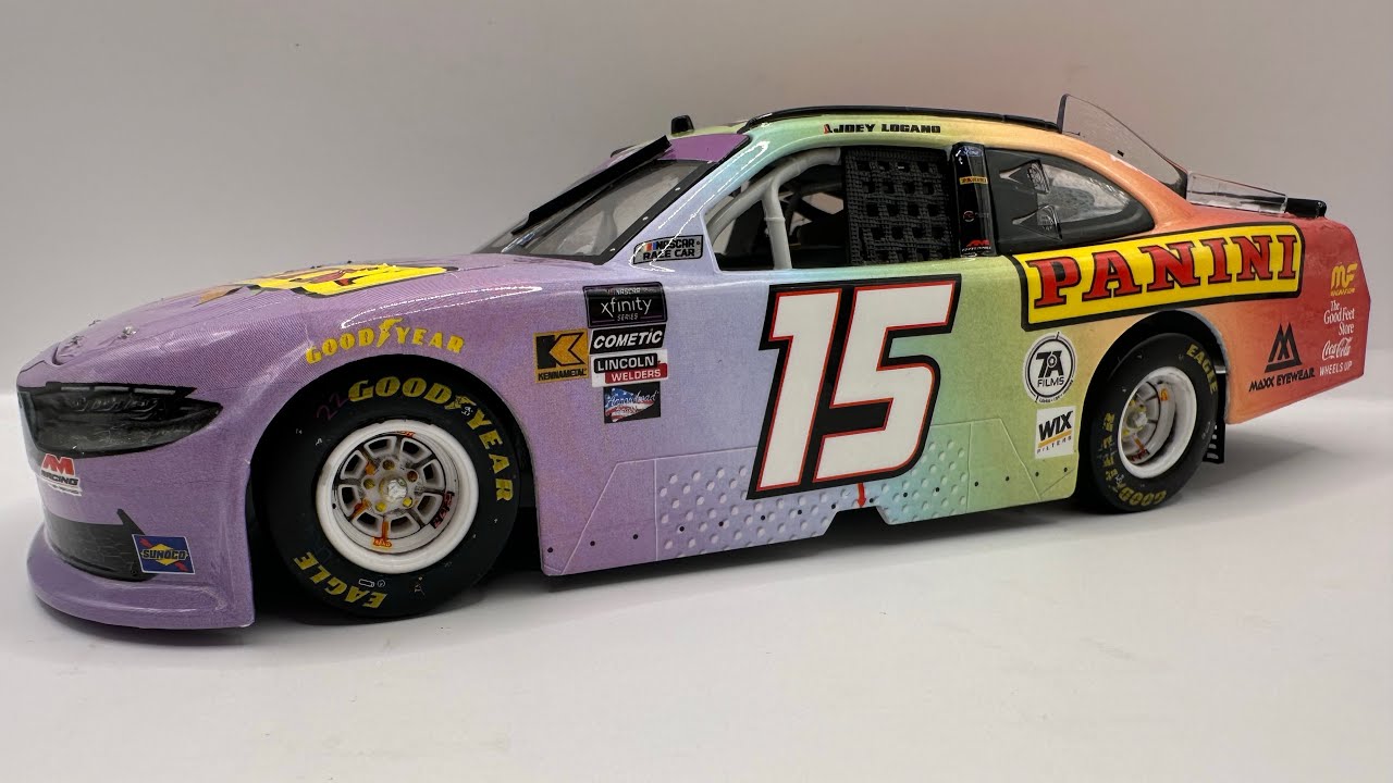 Review: 2025 Joey Logano #15 Panini Prism Trading Cards Ford Mustang 1/24 Custom NASCAR Diecast 