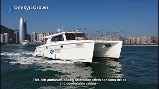 38ft Aluminum Catamaran at Sea — Twin-Hull Stability | Dookyu Crown