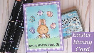 Easter Bunny Juggling Eggs Card Tutorial | Masking Technique w/ Gerda Steiner Stamps