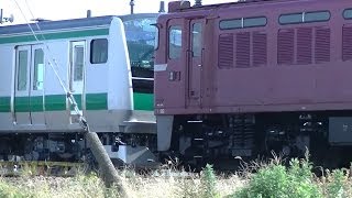 宮ハエ117編成　埼京線新型車両　E233-7000番台　EF81 141牽引　配給輸送　配給列車