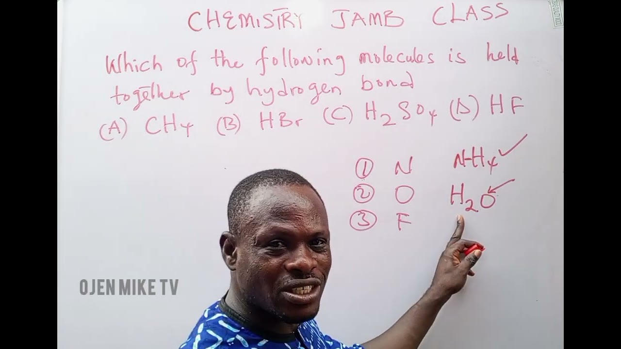 How to identify a compound that has a hydrogen bond. JAMB likely question.
