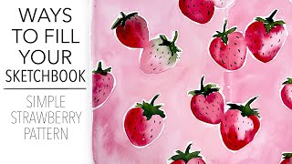 Simple Strawberry Pattern  Ways To Fill Your Sketchbook!