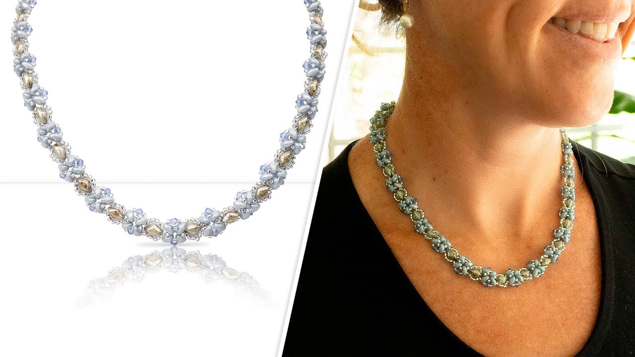 Crystal Sky Necklace - DIY Jewelry Making Tutorial by PotomacBeads