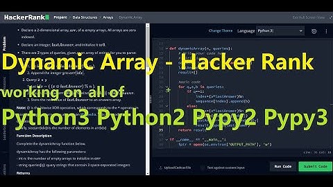 Dynamic Array - Hacker Rank working on Python3 Python2 Pypy2 and Pypy3