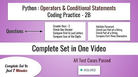 Python Operators and Conditional Statements Coding Practice - Solve 8 Exciting Challenges! #python