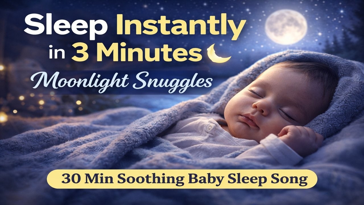 Sleep Instantly in 3 Minutes Moonlight Snuggles | 30 Min Soothing Baby Sleep Song