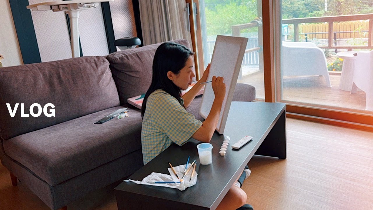 348 Vlog I 카페 알바 I 새 드라마 시작 I 피포페인팅 I 집밥 I 시골일상 I 김갈릭