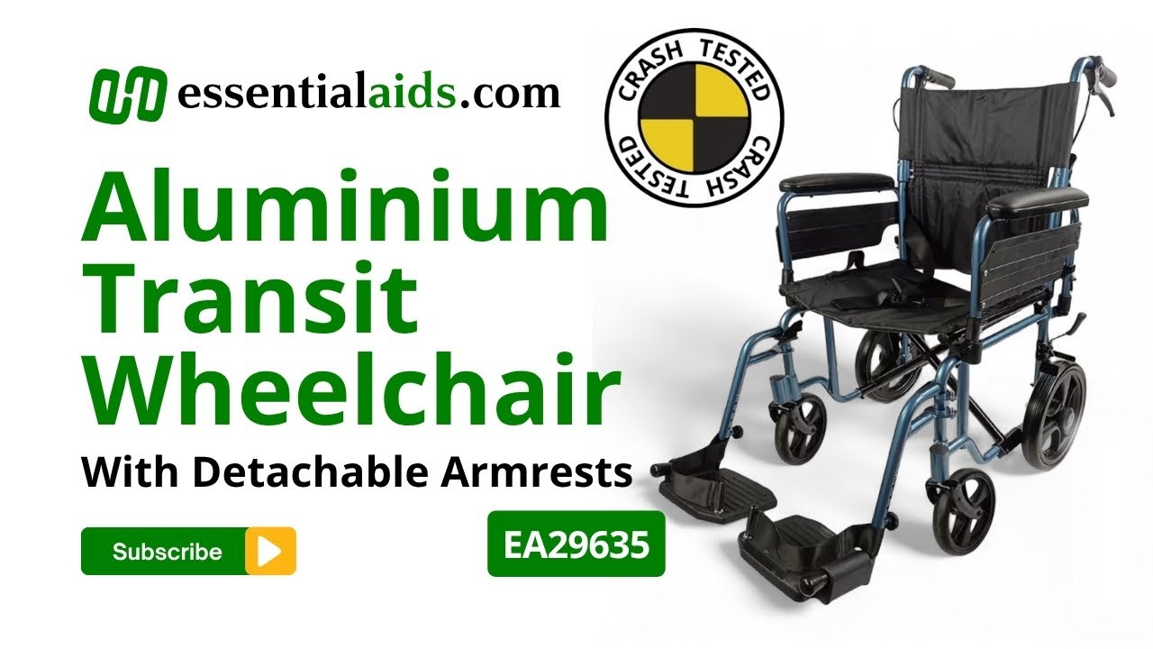 Crash Tested Aluminium Car Transit Wheelchair | EA29635 - Flip-up, detachable armrests