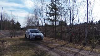 Mitsubishi Lancer Ralliart Evo X acceleration test on gravel (S-SPORT launch mode)