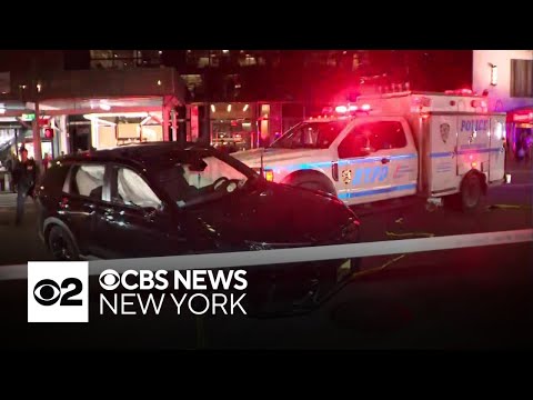3 injured after car flips on side in Midtown Manhattan
