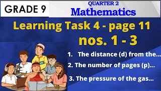 Famous Grade 9 Learning Task 4 nos. 1-3 page 11 - Variation problems Net Worth