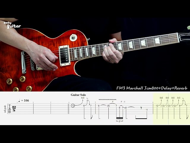 Guns N' Roses - Since I Don't Have You Guitar Solo Lesson With Tab(Slow Tempo) class=