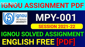 MPY-001 Solved Assignment 2022, MPY 1 Solved Assignment 2021-22 in English, MPY 1 Assignment